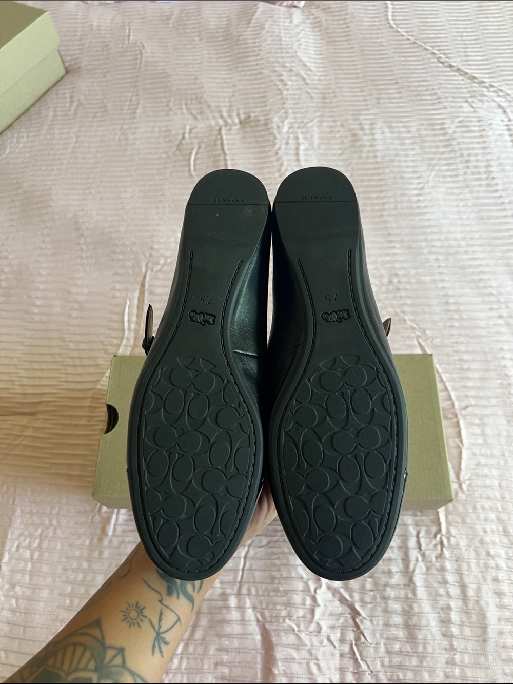 Coach Aubree Leather Mary Jane Flats - Picture 6 of 8